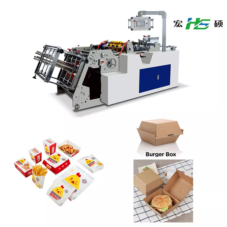 High speed disposable paper lunch box making machine
